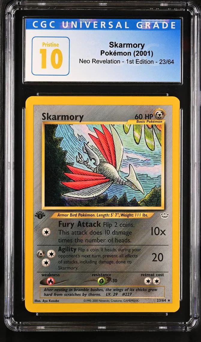 2001 #23 Skarmory CGC 10 Pristine Neo Revelation - 1st Edition - English