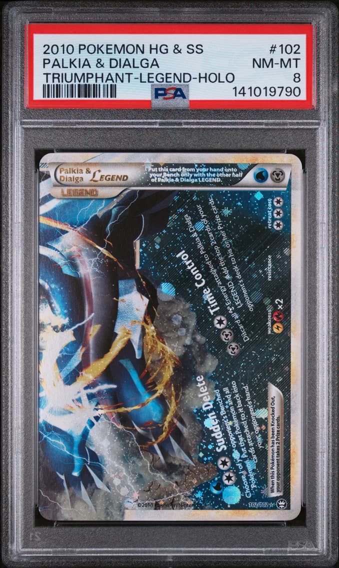 2010 #102 Palkia & Dialga Legend-Holo PSA 8 Heartgold & Soulsilver Triumphant