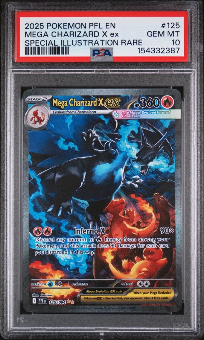 2025 #125 Mega Charizard X EX PSA 10 Pfl EN-Phantasmal Flames