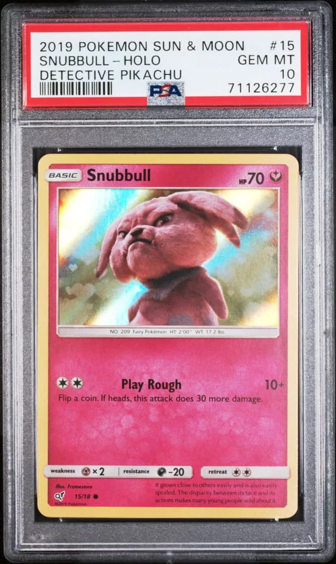 2019 #15 Snubbull-Holo PSA 10 Sun & Moon Detective Pikachu Pokemon