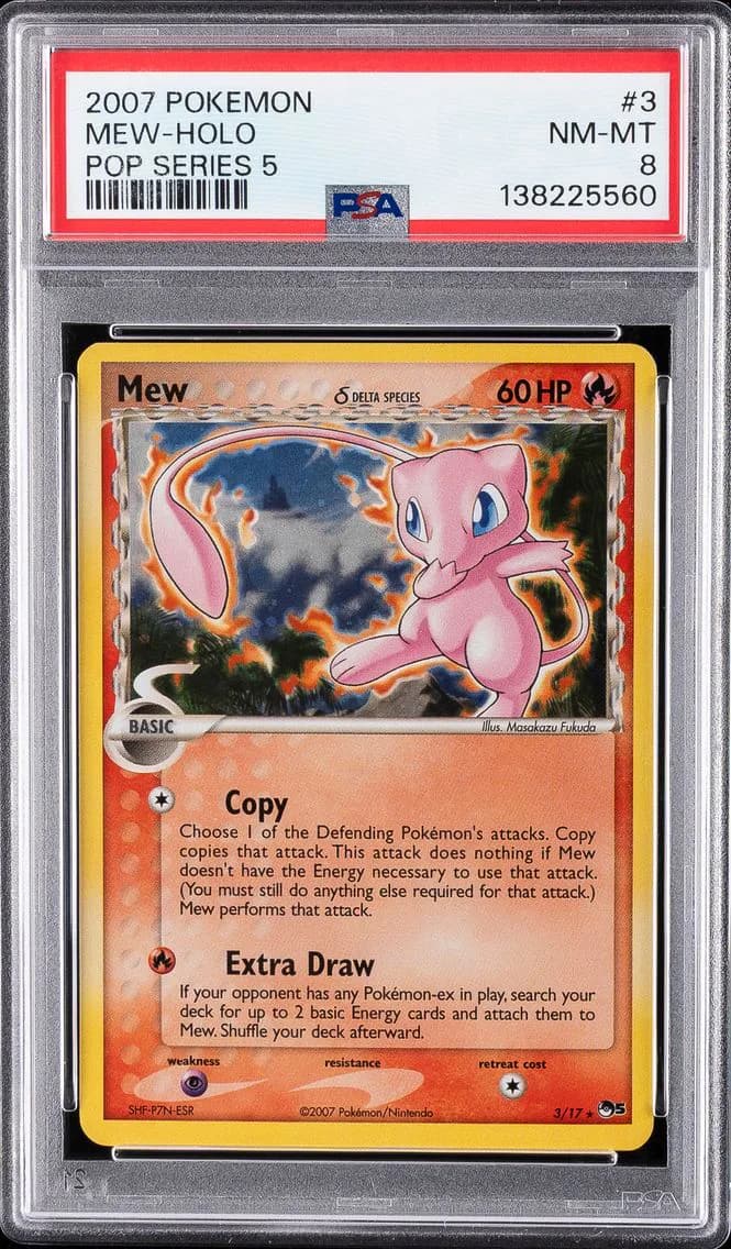 2007 #3 Mew-Holo PSA 8 Pop Series 5 Pokemon