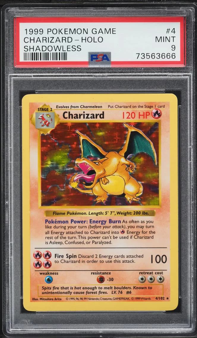 1999 #4 Charizard-Holo PSA 9 Game Pokemon