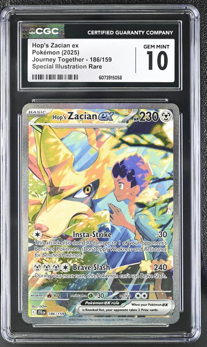 2025 #186 Hop's Zacian ex CGC 10 Journey Together - JTG EN - English