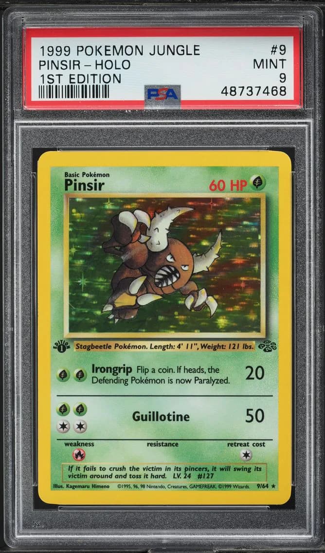 1999 #9 Pinsir-Holo 1st Edition PSA 9 Jungle Pokemon
