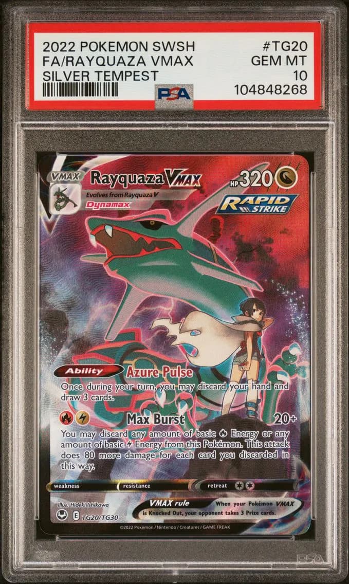 2022 #TG20 Full Art/Rayquaza Vmax PSA 10 Sword & Shield Silver Tempest