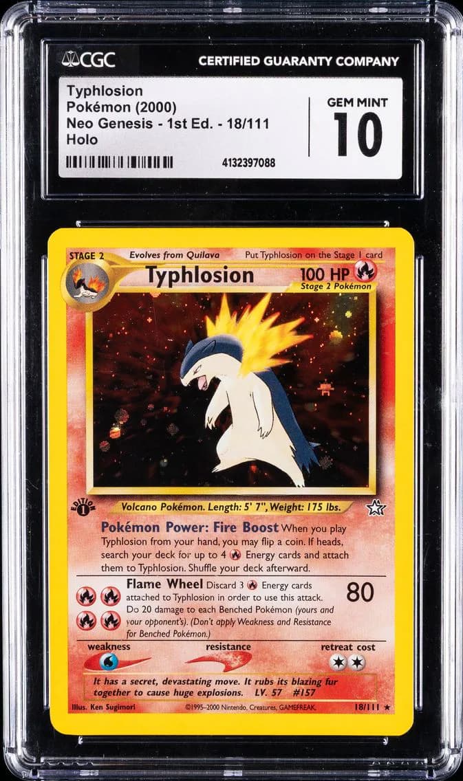 2000 #18 Typhlosion-Holo CGC 10 Neo Genesis 1st Edition Pokemon
