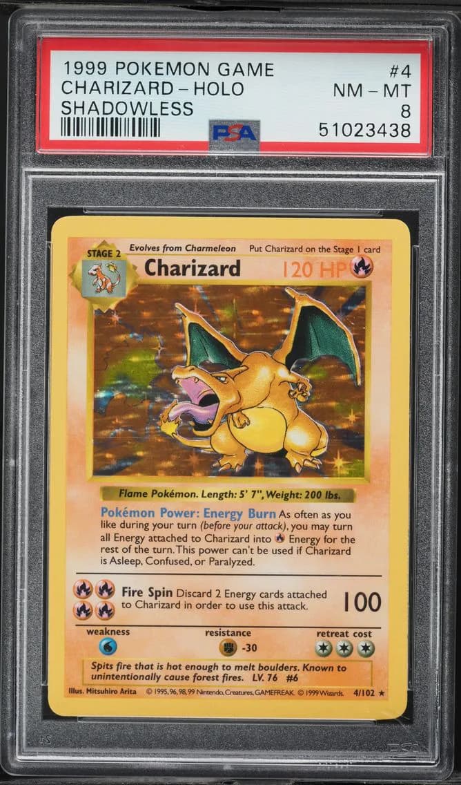 1999 #4 Charizard-Holo PSA 8 Game Pokemon