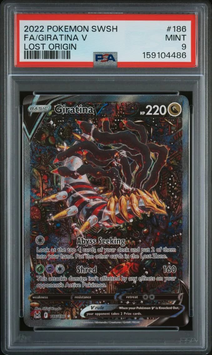 2022 #186 Full Art/Giratina V PSA 9 Sword & Shield Lost Origin