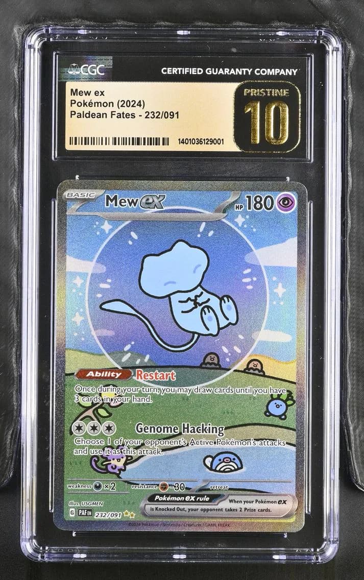 2024 #232 Mew ex CGC 10 Pristine Paldean Fates - PAF EN - English