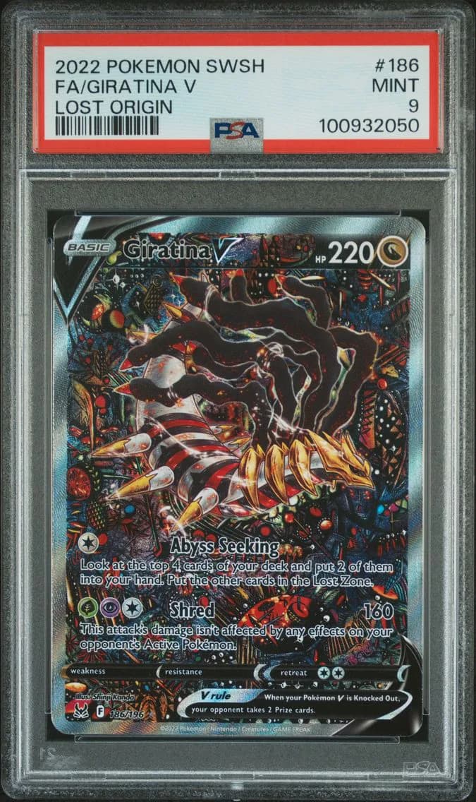 2022 #186 Full Art/Giratina V PSA 9 Sword & Shield Lost Origin Pokemon