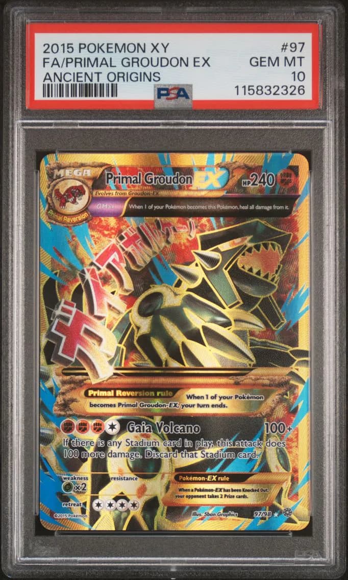 2015 #97 Full Art/Primal Groudon EX PSA 10 XY Ancient Origins Pokemon