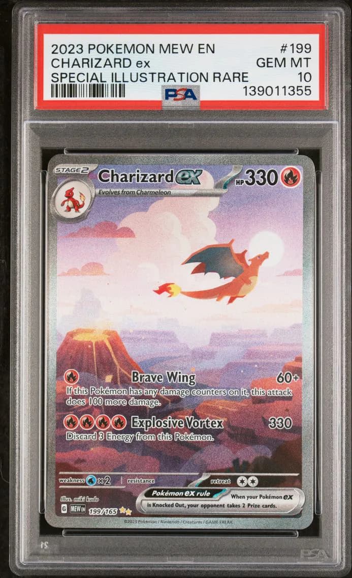 2023 #199 Charizard EX PSA 10 Mew EN-151