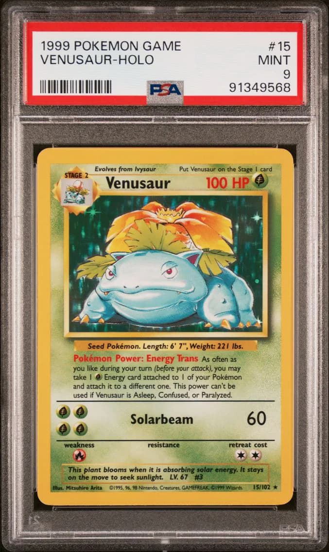 1999 #15 Venusaur-Holo PSA 9 Game