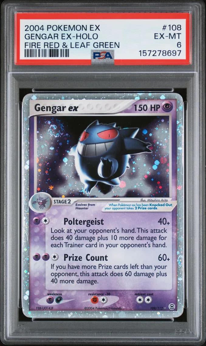 2004 #108 Gengar EX-Holo PSA 6 EX Fire Red & Leaf Green