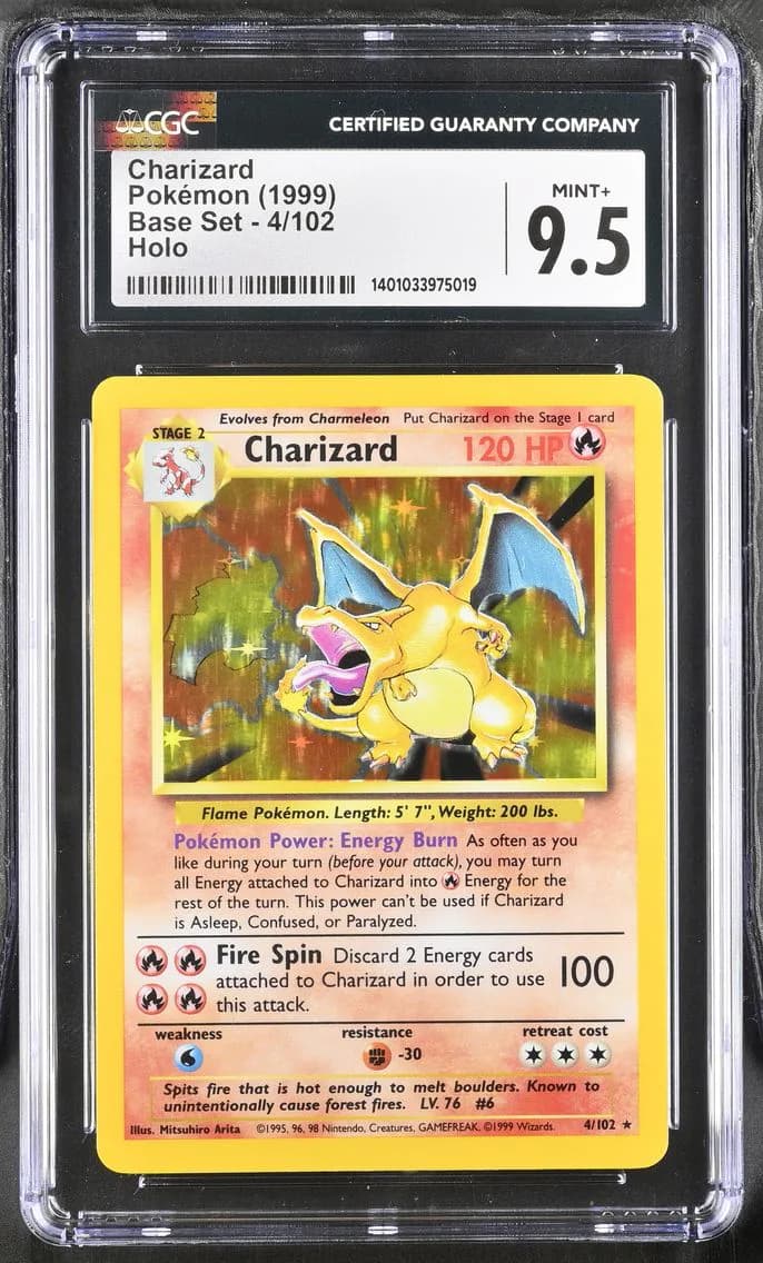 1999 #4 Charizard-Holo CGC 9.5 Game Pokemon