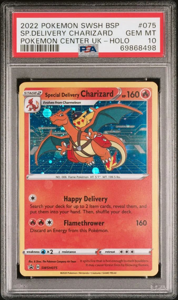 2022 #075 Special Delivery Charizard-Holo PSA 10 Swsh Black Star Promo