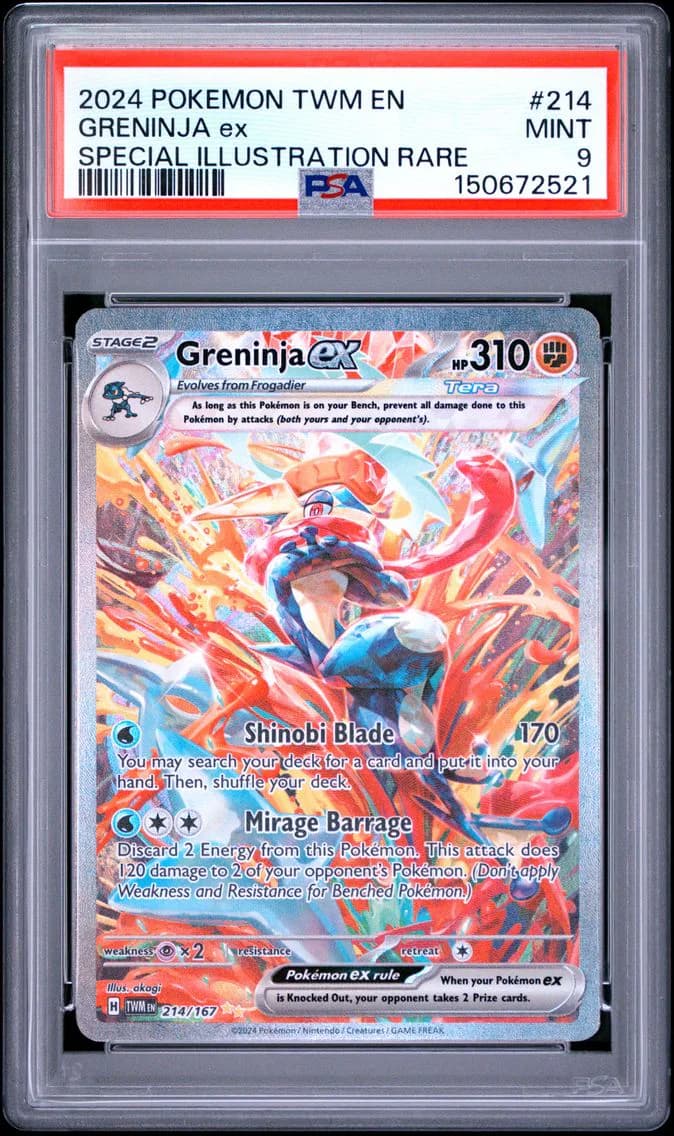 2024 #214 Greninja EX PSA 9 Twm EN-Twilight Masquerade
