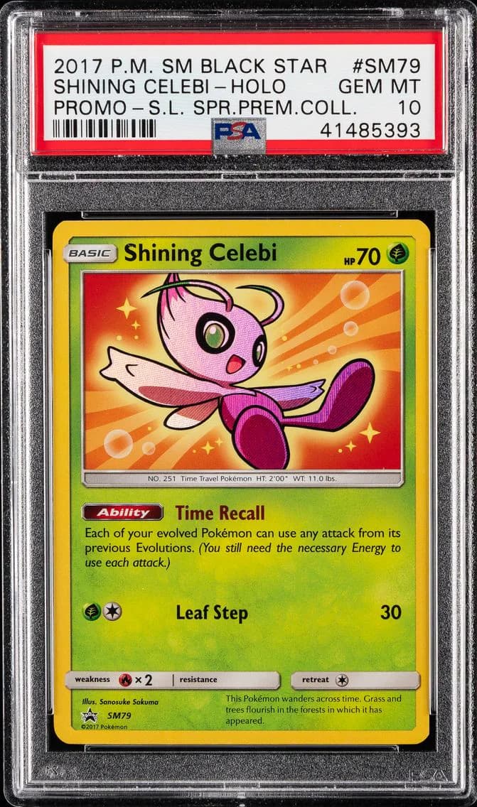 2017 #SM79 Shining Celebi-Holo PSA 10 SM Black Star Promo Pokemon