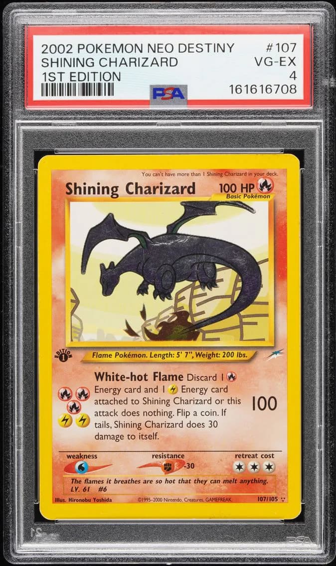 2002 #107 Shining Charizard 1st Edition PSA 4 Neo Destiny