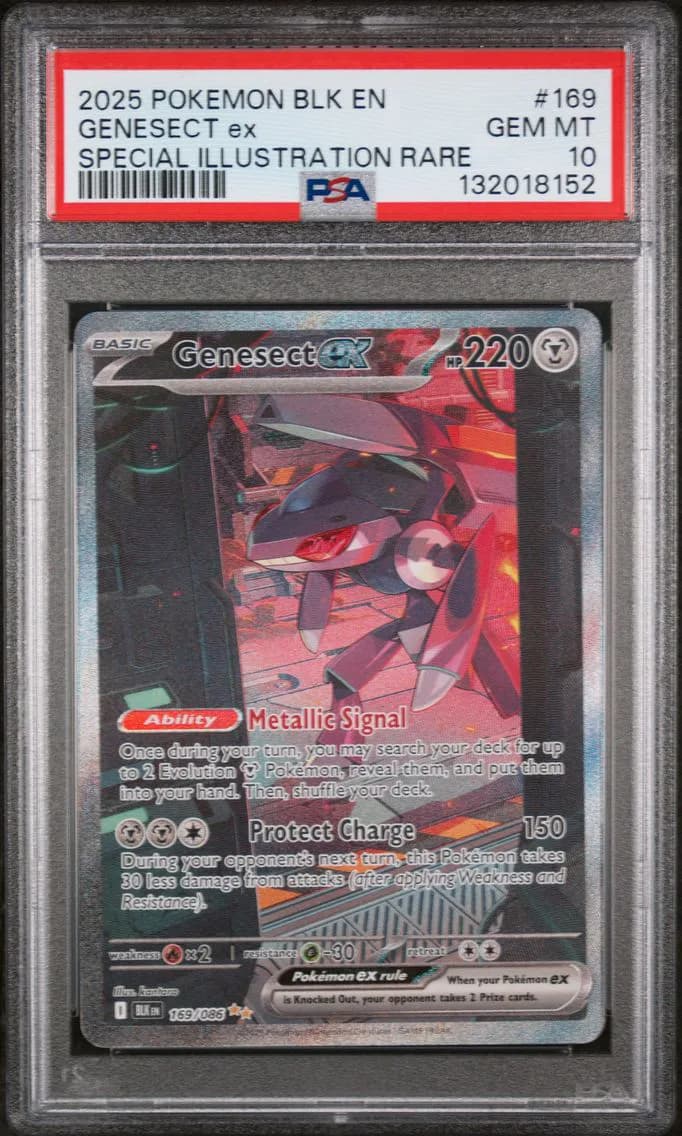 2025 #169 Genesect EX PSA 10 Blk EN-Black Bolt