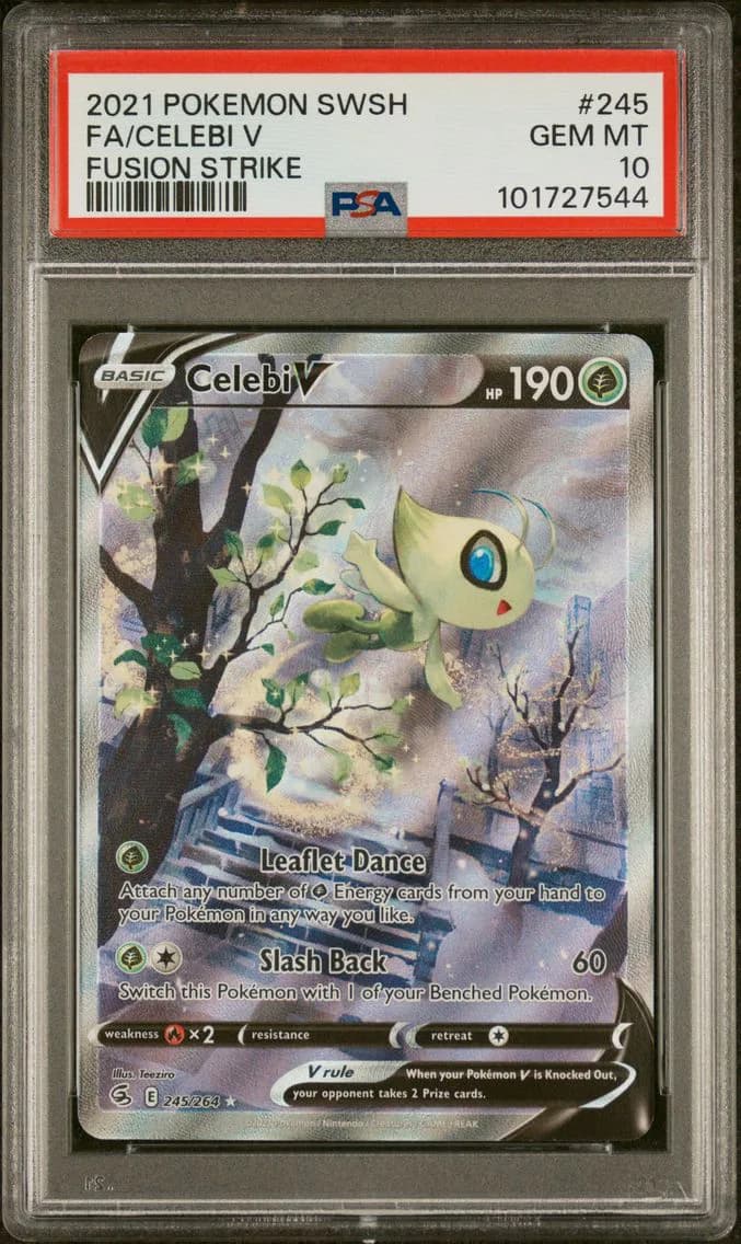 2021 #245 Full Art/Celebi V PSA 10 Sword & Shield Fusion Strike