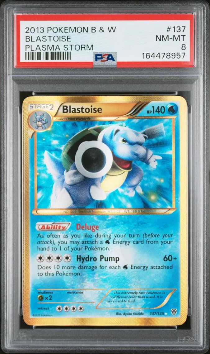 2013 #137 Blastoise PSA 8 Black & White Plasma Storm