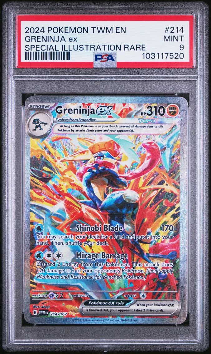 2024 #214 GRENINJA EX PSA 9 TWM EN-TWILIGHT MASQUERADE POKEMON