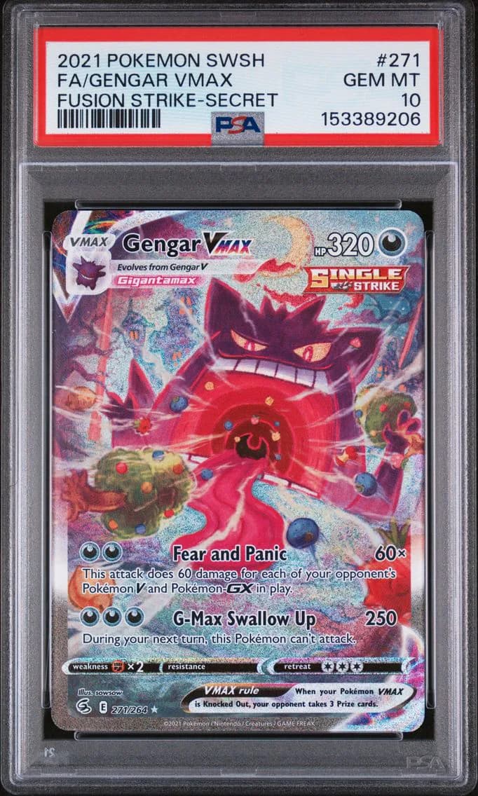 2021 #271 Full Art/Gengar Vmax PSA 10 Sword & Shield Fusion Strike