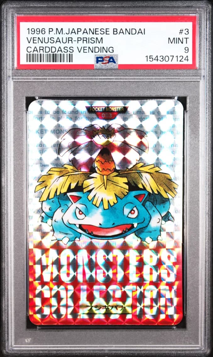 1996 #3 Venusaur-Prism PSA 9 Japanese Bandai Carddass Vending