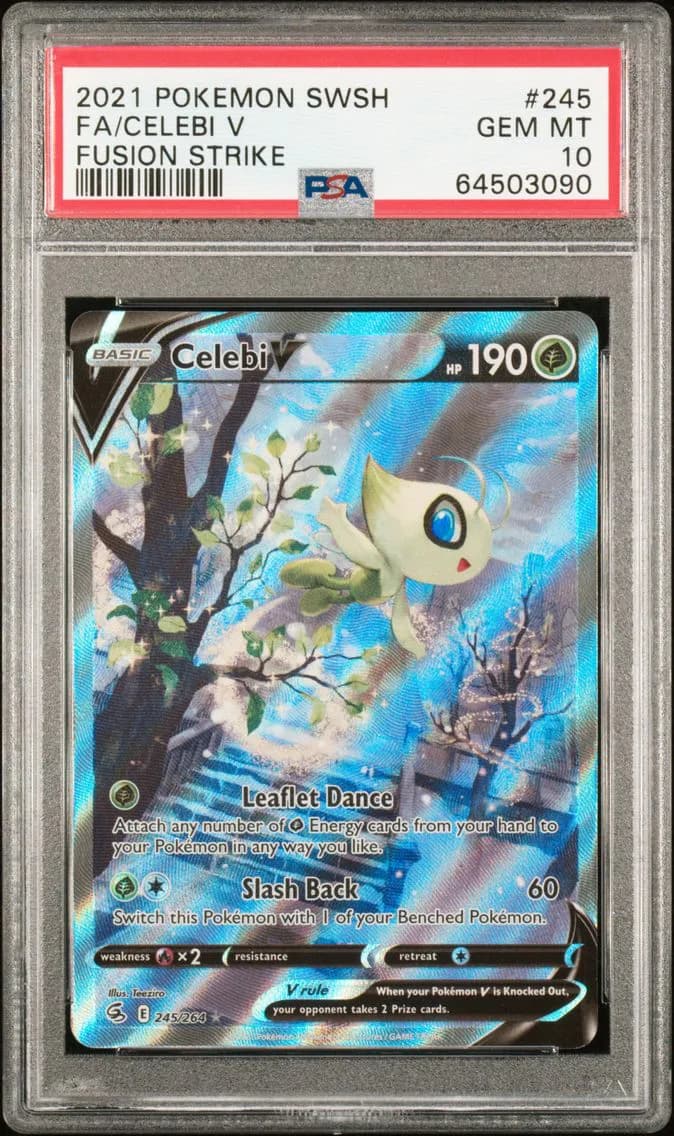 2021 #245 Full Art/Celebi V PSA 10 Sword & Shield Fusion Strike