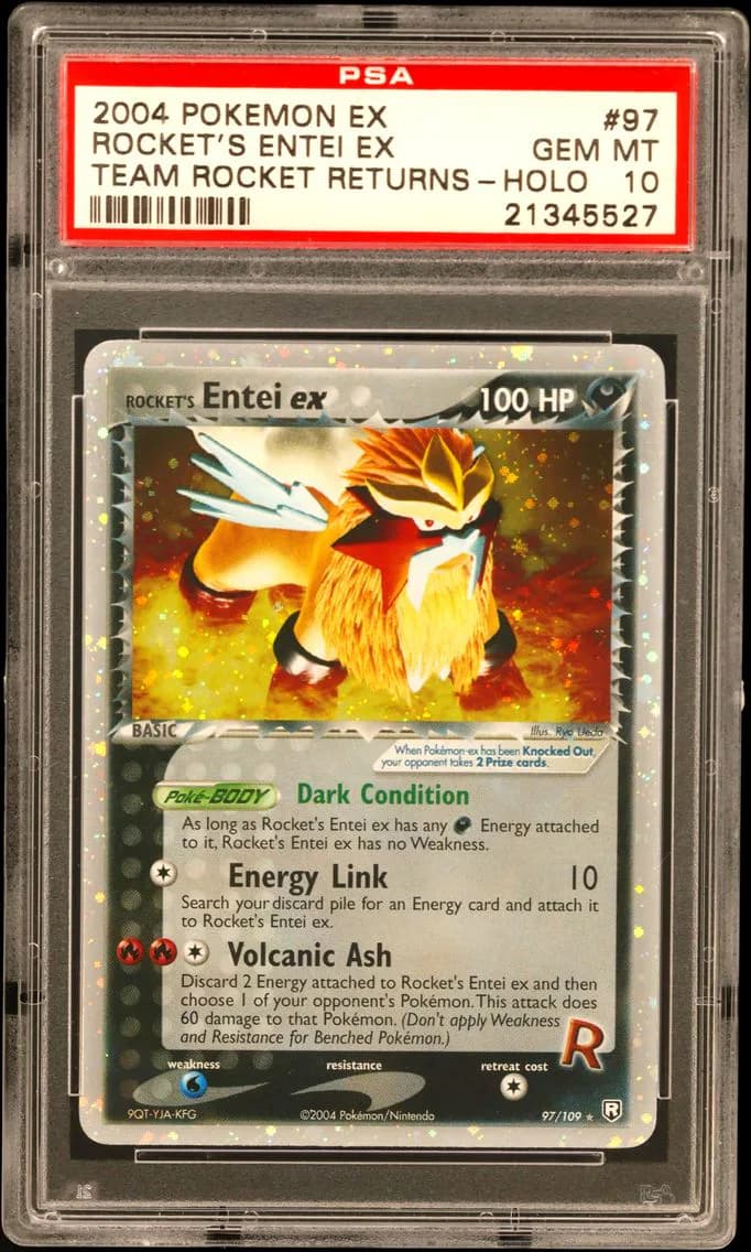 2004 #97 Rocket's Entei EX-Holo PSA 10 EX Team Rocket Returns