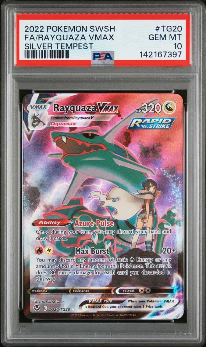2022 #TG20 Full Art/Rayquaza Vmax PSA 10 Sword & Shield Silver Tempest