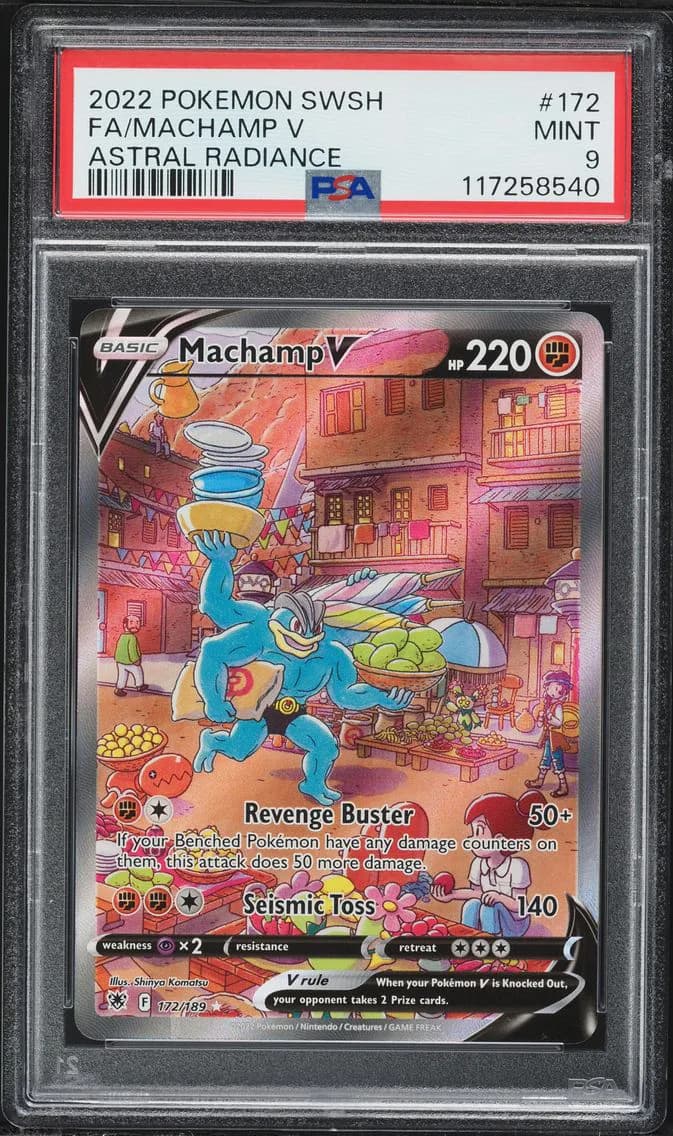 2022 #172 Full Art/Machamp V PSA 9 Sword & Shield Astral Radiance Pokemon