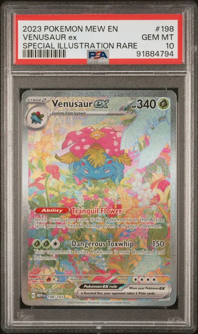 2023 #198 Venusaur EX PSA 10 Mew EN-151