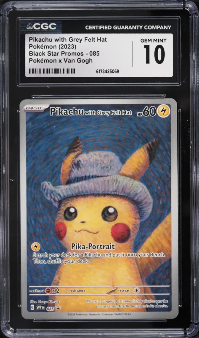 2023 Pokemon Scarlet & Violet Promo Van Gogh Full Art Pikachu With Grey Felt Hat #85 CGC 10 GEM
