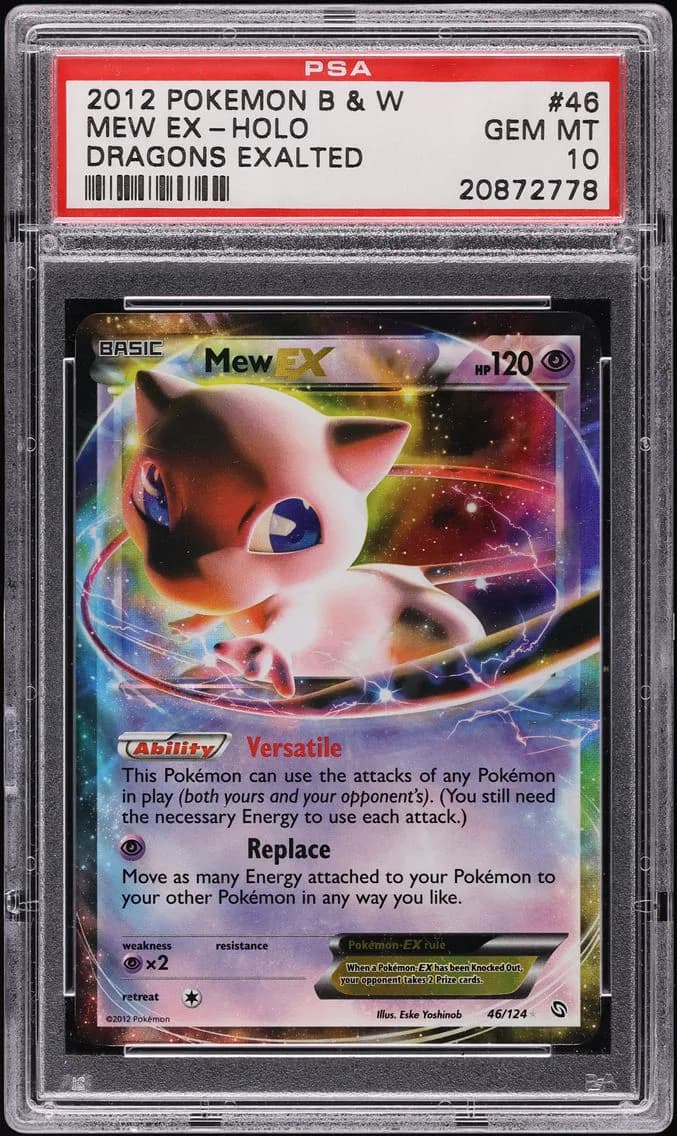 2012 #46 Mew EX PSA 10 Black & White Dragons Exalted Pokemon
