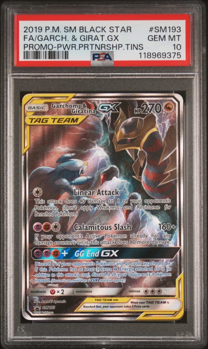 2019 #SM193 Full Art/Garchomp & Giratina GX PSA 10 SM Black Star Promo