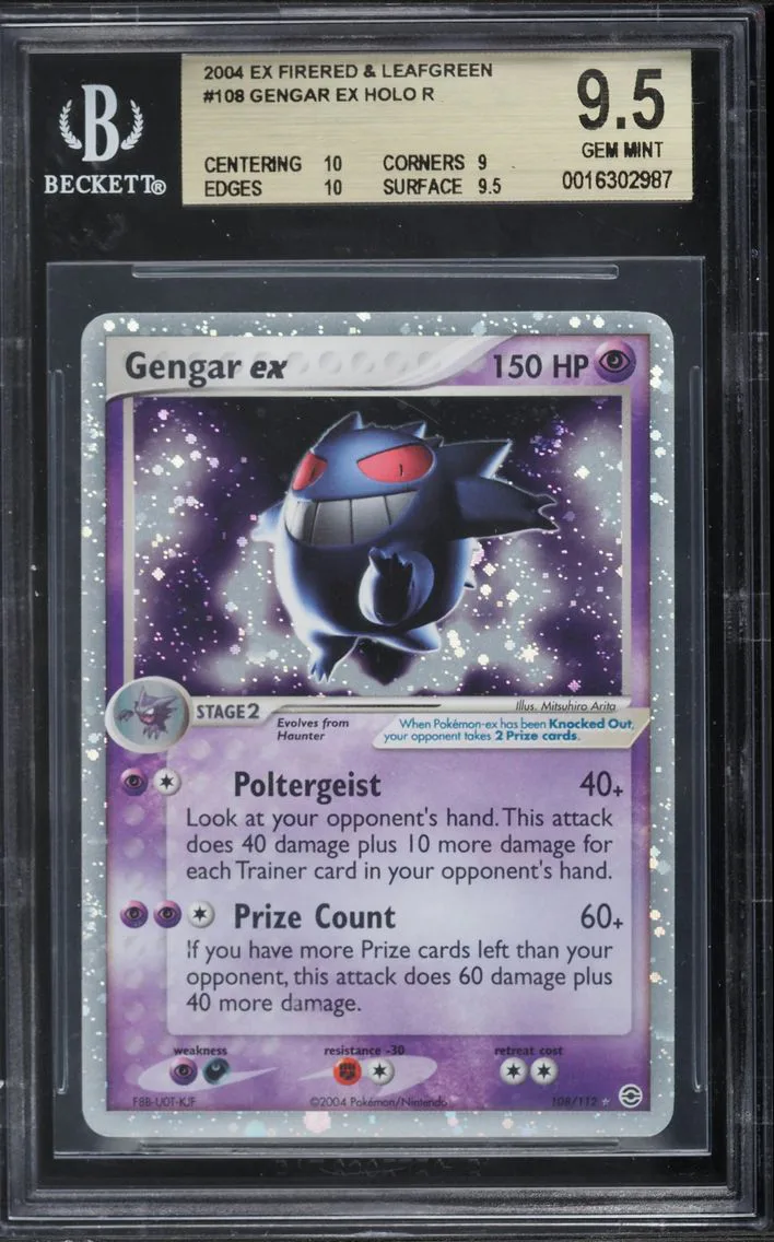 2004 #108 Gengar EX-Holo BGS 9.5 EX Fire Red & Leaf Green Pokemon