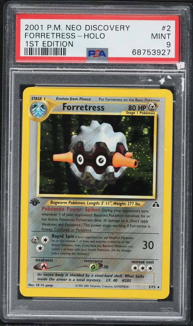2001 #2 Forretress-Holo 1st Edition PSA 9 Neo Discovery Pokemon