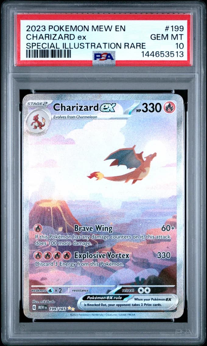 2023 #199 Charizard EX PSA 10 Mew EN-151