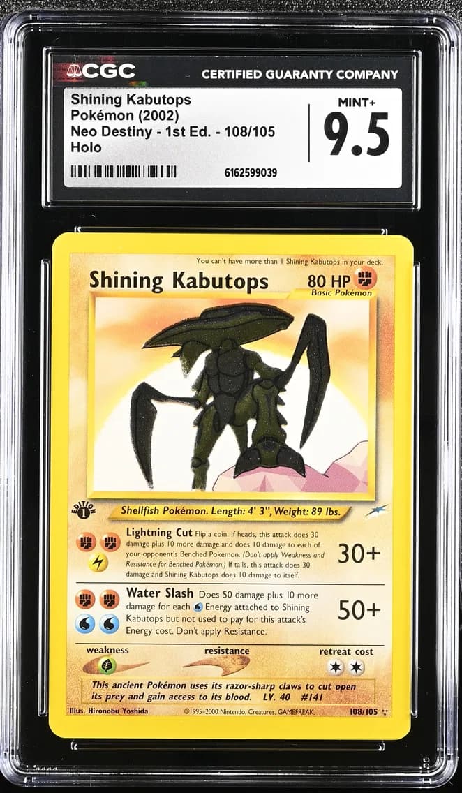 2002 #108 Shining Kabutops CGC 9.5 Neo Destiny - 1st Edition - English