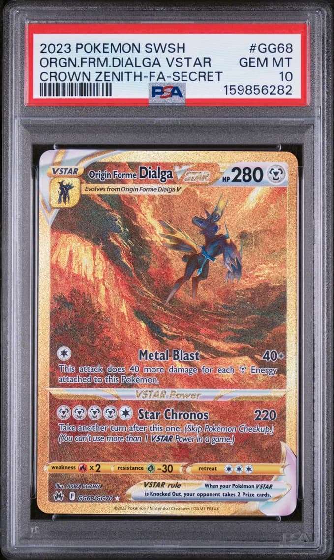 2023 #GG68 Full Art/Origin Forme Dialga Vstar PSA 10 Sword and Shield Crown Zenith