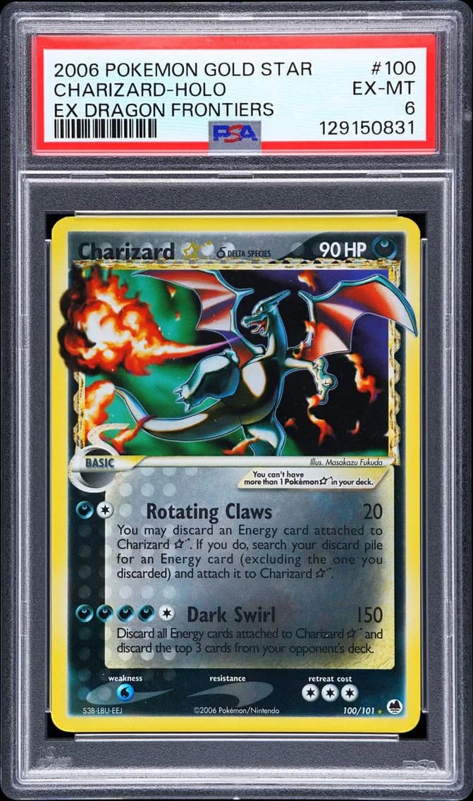 2006 #100 Charizard-Holo PSA 6 EX Dragon Frontiers Pokemon