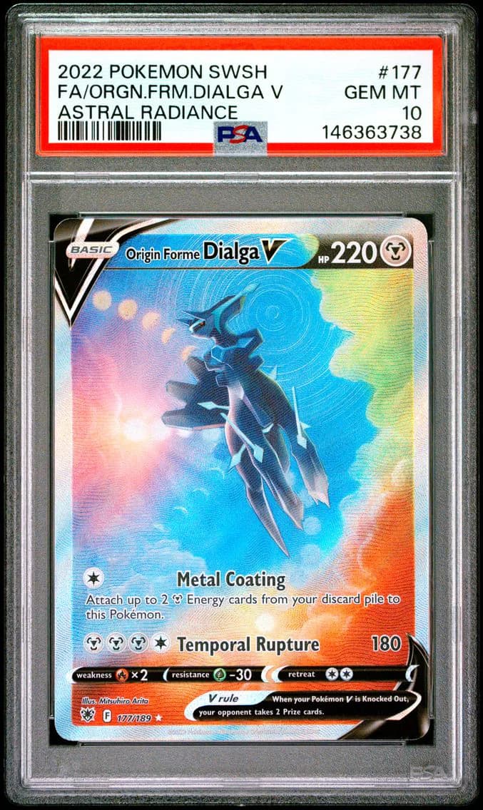 2022 #177 Full Art/Origin Forme Dialga V PSA 10 Sword & Shield Astral Radiance