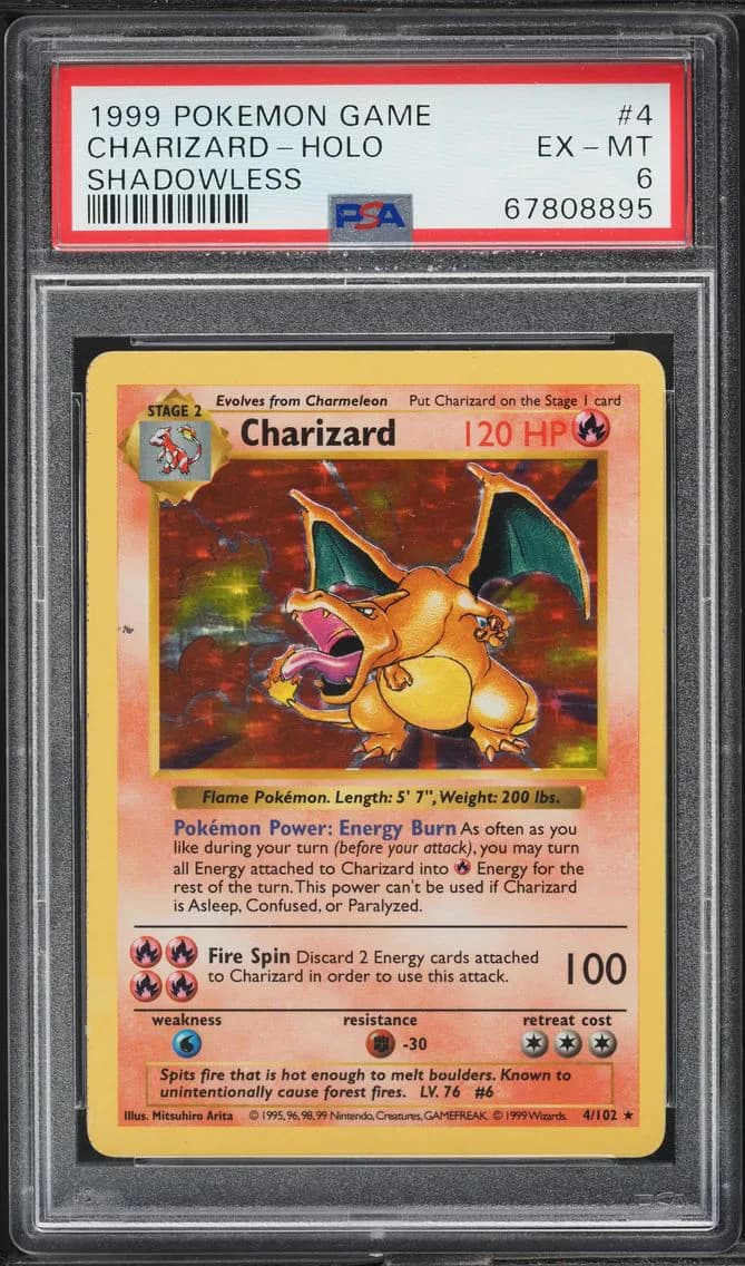 1999 #4 Charizard-Holo PSA 6 Game Pokemon