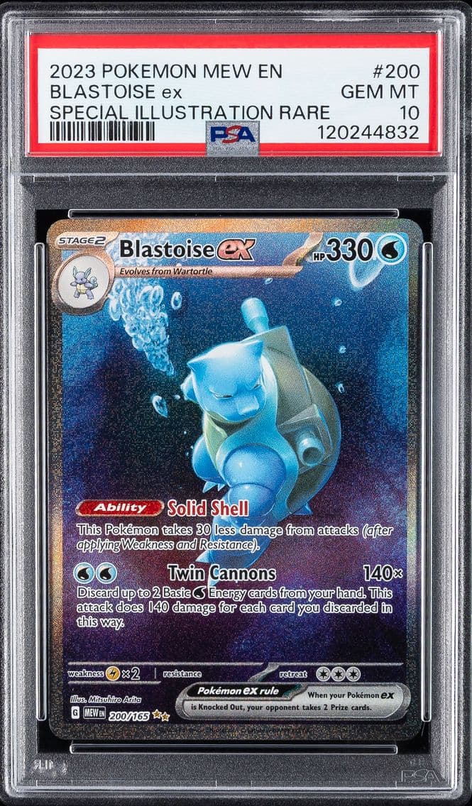 2023 #200 Blastoise EX PSA 10 Mew EN-151 Pokemon