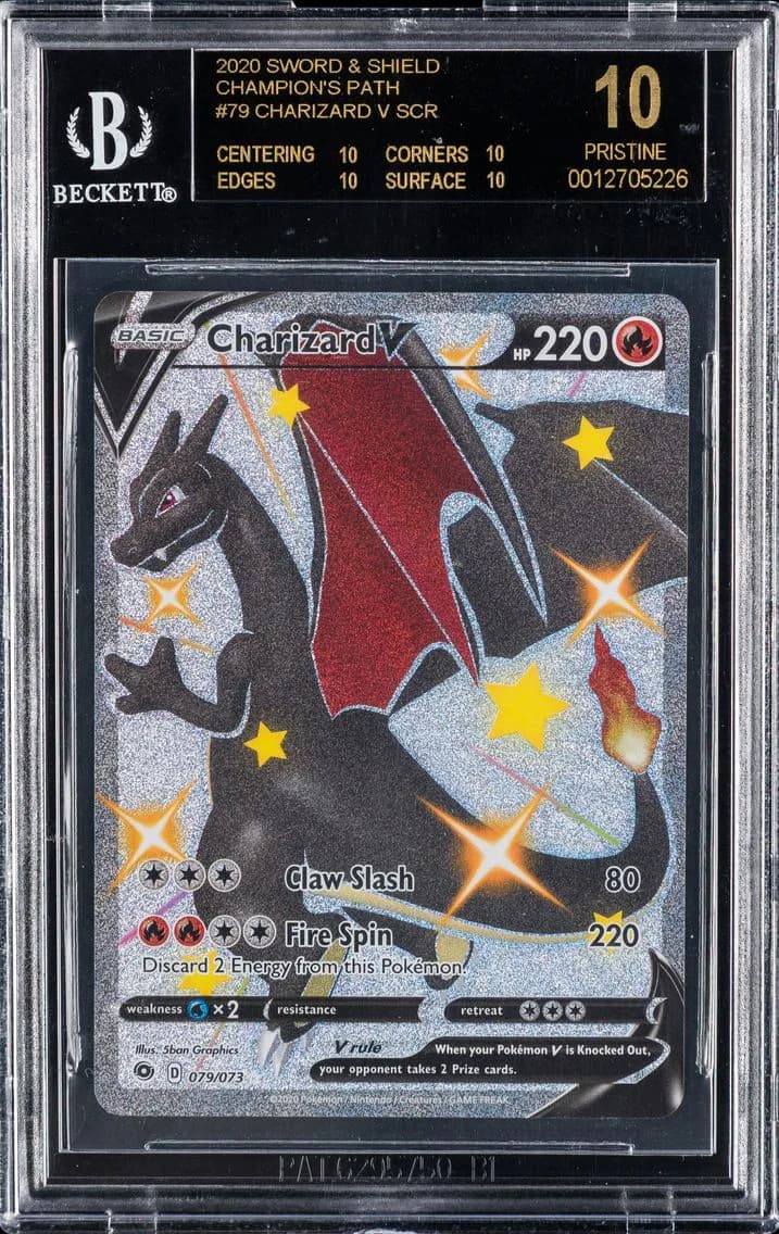 2020 #079 Full Art/Charizard V BGS 10 Black Label Sword & Shield Champion's Path Pokemon