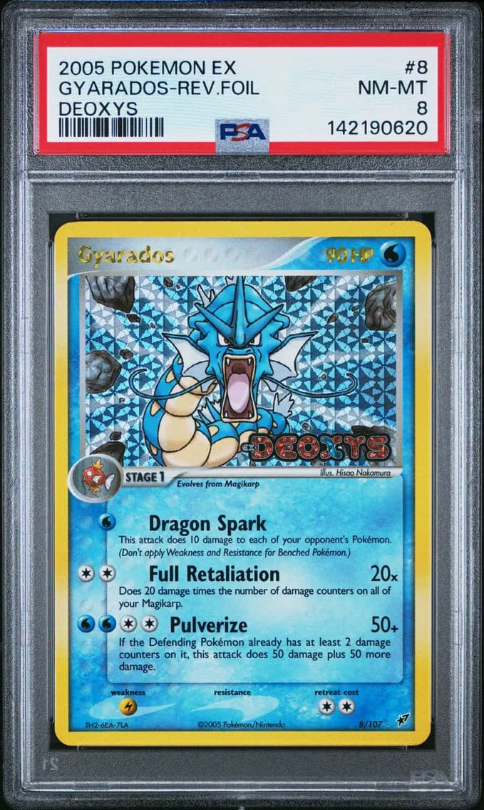 2005 #8 Gyarados-Reverse Foil PSA 8 EX Deoxys