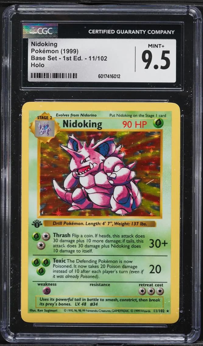 1999 #11 Nidoking-Holo 1st Edition CGC 9.5 Game Pokemon