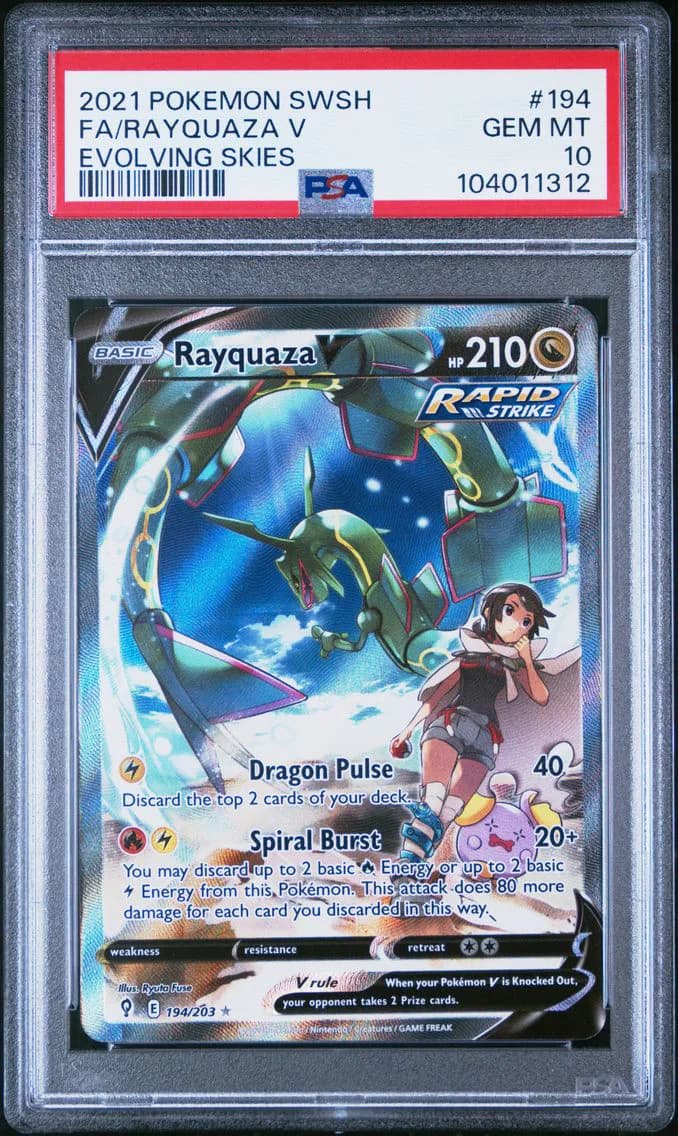 2021 #194 Full Art/Rayquaza V PSA 10 Sword & Shield Evolving Skies